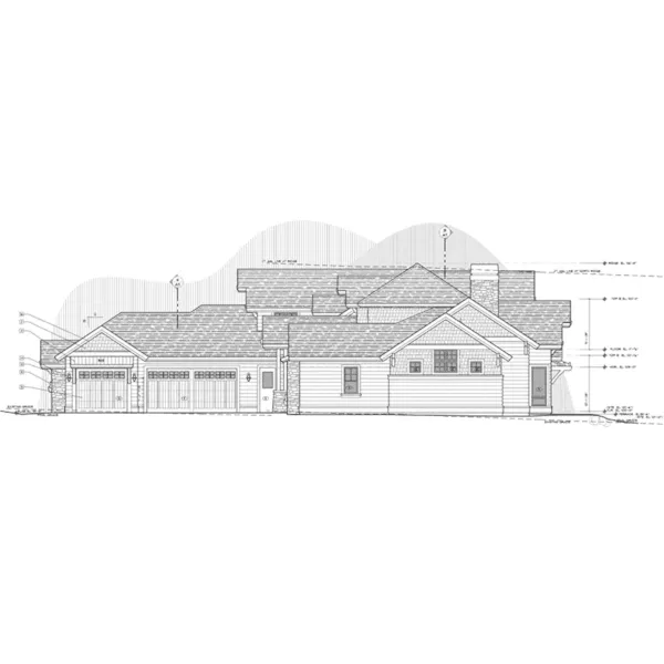 Arts & Crafts House Plan Right Elevation - Cole Ridge Rustic Luxury Home 161D-0002 - Search House Plans and More