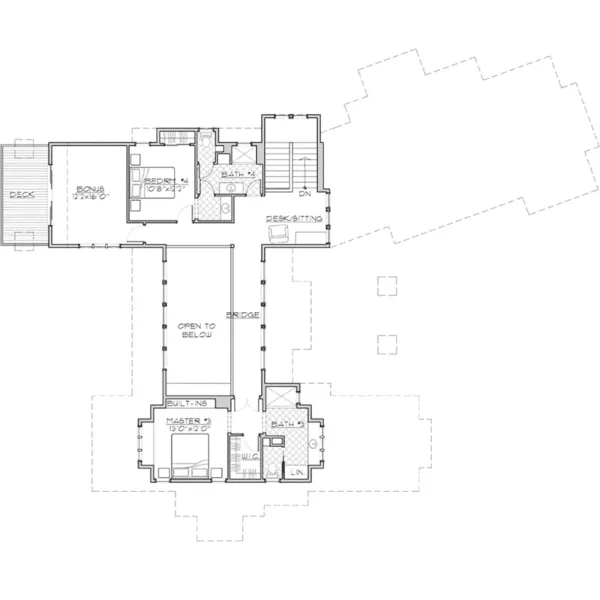 Mountain House Plan Second Floor - Tyson Creek Craftsman Home 161D-0004 - Shop House Plans and More