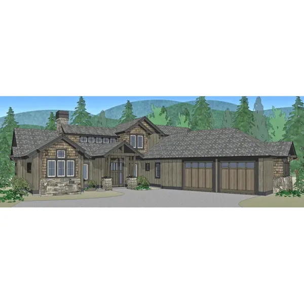 Shingle House Plan Front Image - Turkey Trail Rustic Home 161D-0005 - Shop House Plans and More