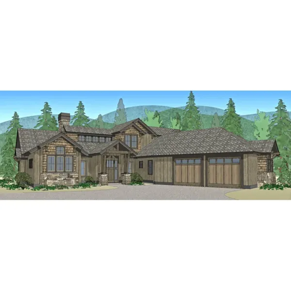 Shingle House Plan Front Image - Turkey Trail Rustic Home 161D-0005 - Shop House Plans and More