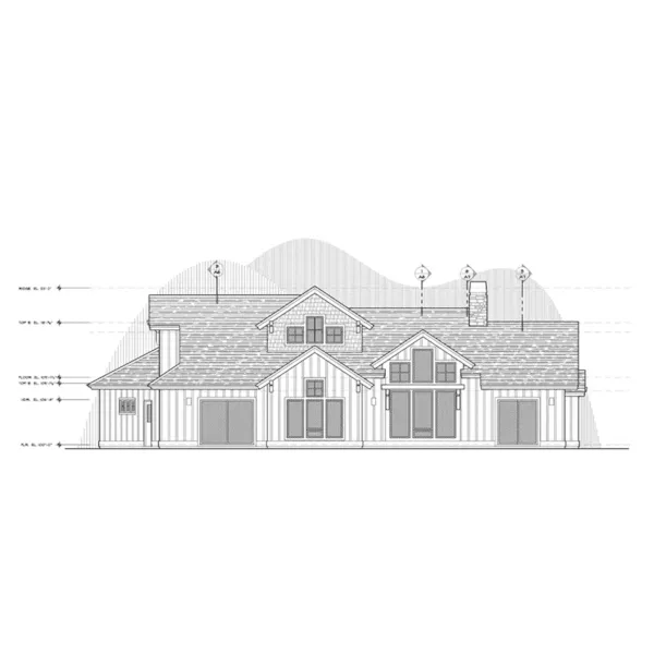 Shingle House Plan Rear Elevation - Turkey Trail Rustic Home 161D-0005 - Shop House Plans and More