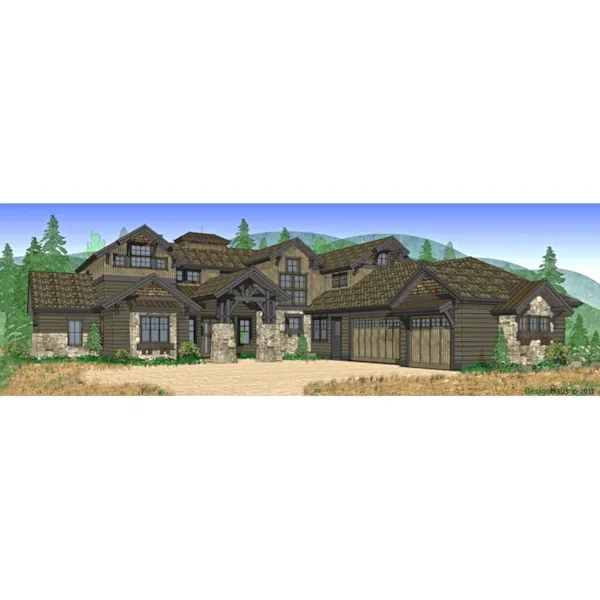 Mountain House Plan Front Image - Trinity Ridge Luxury Home 161D-0006 - Shop House Plans and More