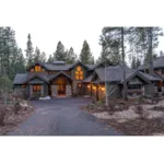 Mountain House Plan Front Night Photo 01 - Trinity Ridge Luxury Home 161D-0006 - Shop House Plans and More