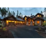 Mountain House Plan Front Night Photo 02 - Trinity Ridge Luxury Home 161D-0006 - Shop House Plans and More