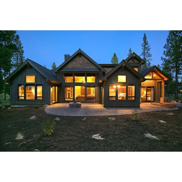 Lake House Plan Front Night Photo 01 - Tranquil Pass Craftsman Home 161D-0007 - Shop House Plans and More