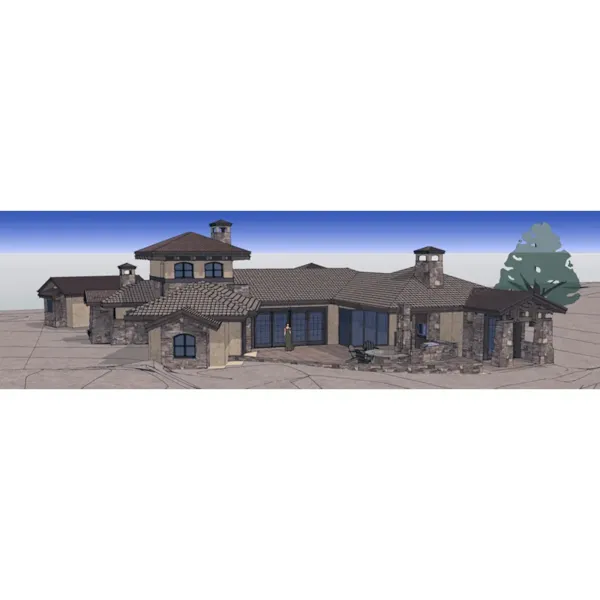 Mediterranean House Plan Color Image of House - Tenderfoot Trail Rustic Home 161D-0009 - Shop House Plans and More