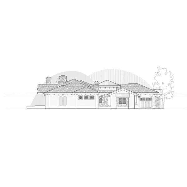 Santa Fe House Plan Left Elevation - Sutters Way Rustic Home 161D-0010 - Shop House Plans and More