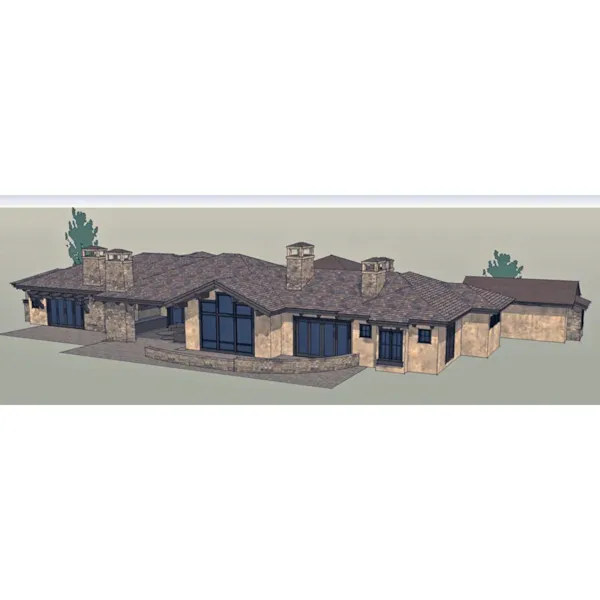 Santa Fe House Plan Rear Photo 01 - Sutters Way Rustic Home 161D-0010 - Shop House Plans and More