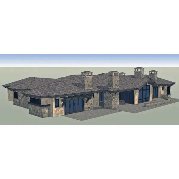 Santa Fe House Plan Rear Photo 02 - Sutters Way Rustic Home 161D-0010 - Shop House Plans and More