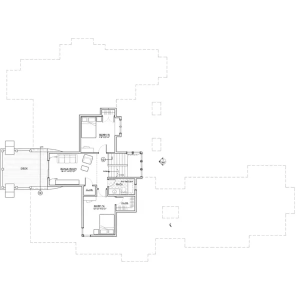 Rustic House Plan Second Floor - Sophie Pass Rustic Home 161D-0012 - Shop House Plans and More