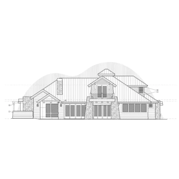 Rustic House Plan Rear Elevation - Sophie Pass Rustic Home 161D-0012 - Shop House Plans and More