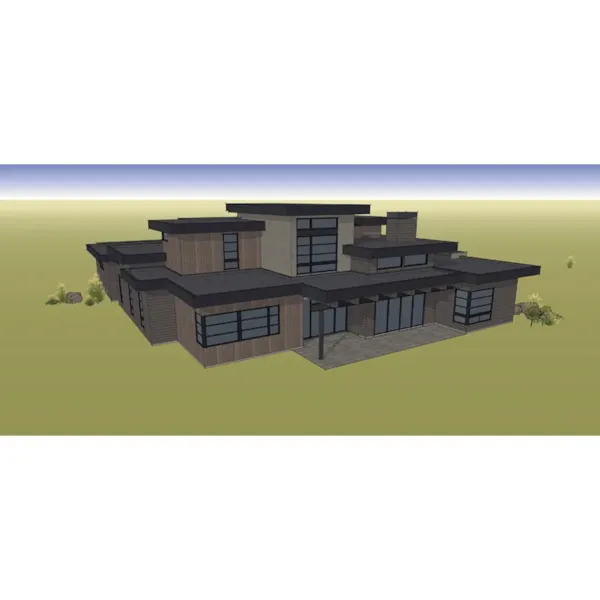 Southwestern House Plan Aerial View Photo 02 - Prentiss Modern Home 161D-0015 - Shop House Plans and More