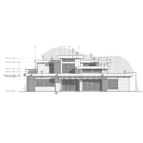 Southwestern House Plan Rear Elevation - Prentiss Modern Home 161D-0015 - Shop House Plans and More