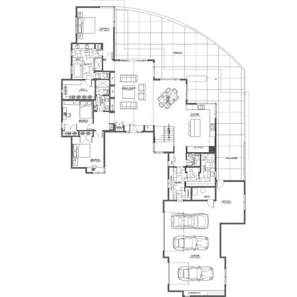 Lake House Plan First Floor - Nevada Modern Home 161D-0016 - Shop House Plans and More