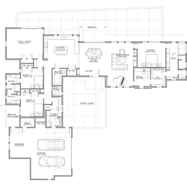 Waterfront House Plan First Floor - Morena Modern Home 161D-0017 - Shop House Plans and More