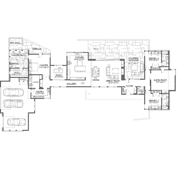 Luxury House Plan First Floor - High Mesa Luxury Modern Home 161D-0023 - Search House Plans and More