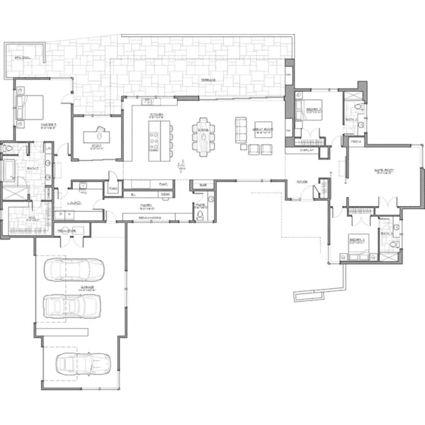 Lake House Plan First Floor - Limestone Cove Luxury Home 161D-0024 - Shop House Plans and More