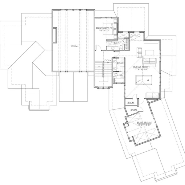 Waterfront House Plan Second Floor - Porter Ridge Craftsman Home 161D-0026 - Shop House Plans and More