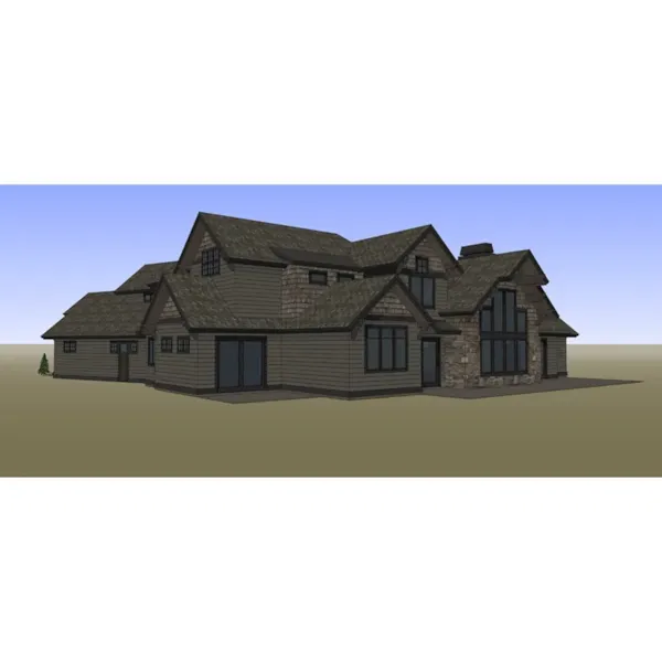 Waterfront House Plan Side View Photo - Porter Ridge Craftsman Home 161D-0026 - Shop House Plans and More