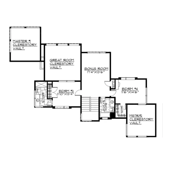 Waterfront House Plan Second Floor - Rock Canyon Modern Home 161D-0028 - Shop House Plans and More