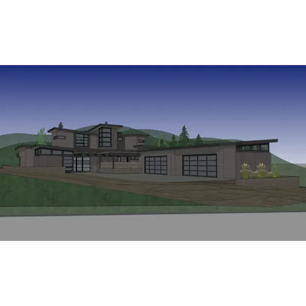 Waterfront House Plan Front Image - Rock Canyon Modern Home 161D-0028 - Shop House Plans and More