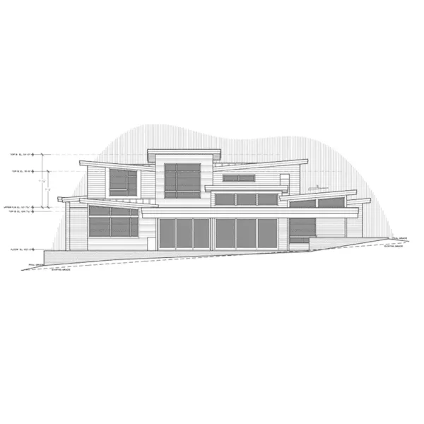 Waterfront House Plan Rear Elevation - Rock Canyon Modern Home 161D-0028 - Shop House Plans and More