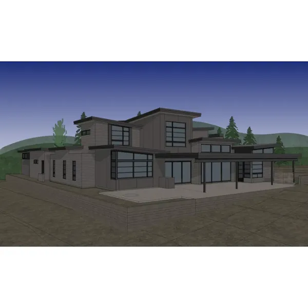 Waterfront House Plan Rear Photo 03 - Rock Canyon Modern Home 161D-0028 - Shop House Plans and More