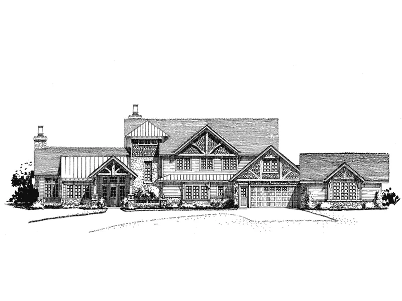 Traditional House Plan Front Elevation - Castle Hill Luxury Home 163D-0001 - Search House Plans and More