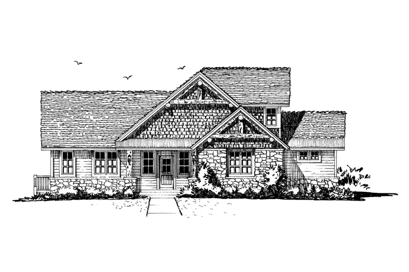 Country House Plan Front Elevation - Cedar Pointe Rustic Home 163D-0002 - Search House Plans and More