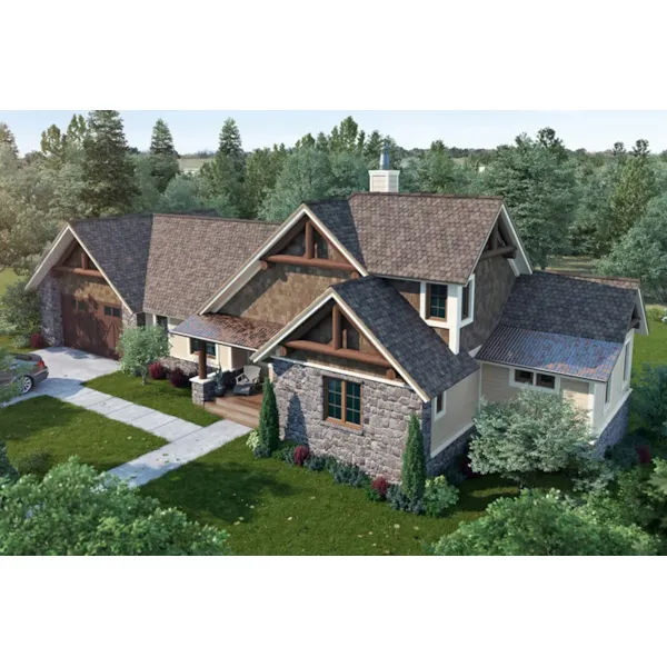 Craftsman House Plan Front of Home - Cedar Pointe Rustic Home 163D-0002 - Search House Plans and More