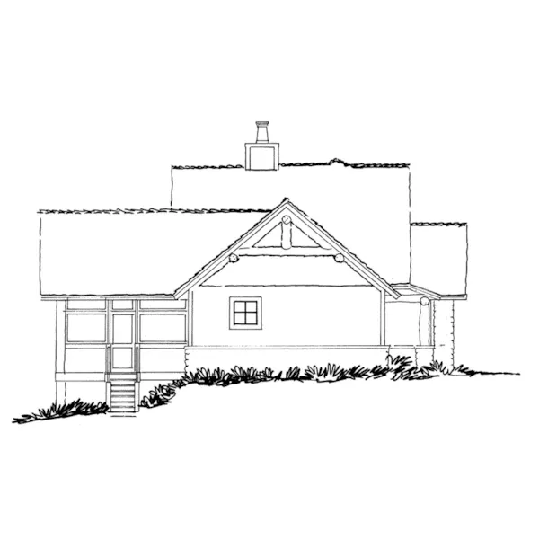 Craftsman House Plan Left Elevation - Cedar Pointe Rustic Home 163D-0002 - Search House Plans and More