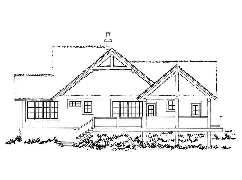 Country House Plan Rear Elevation - Cedar Pointe Rustic Home 163D-0002 - Search House Plans and More