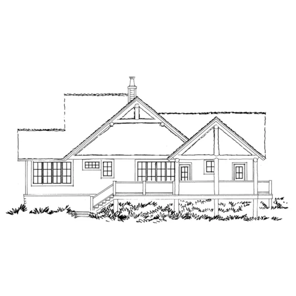 Craftsman House Plan Rear Elevation - Cedar Pointe Rustic Home 163D-0002 - Search House Plans and More