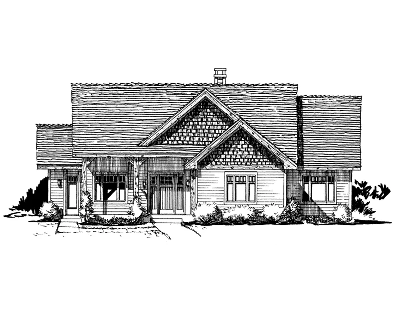 Mountain House Plan Front Elevation - Cherokee Point Craftsman Home 163D-0003 - Search House Plans and More