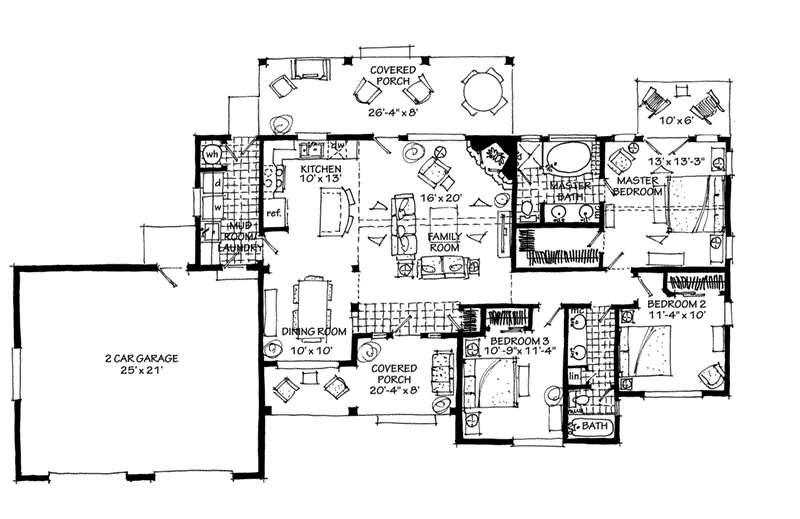 Mountain House Plan Lower Level Floor - Cherokee Point Craftsman Home 163D-0003 - Search House Plans and More