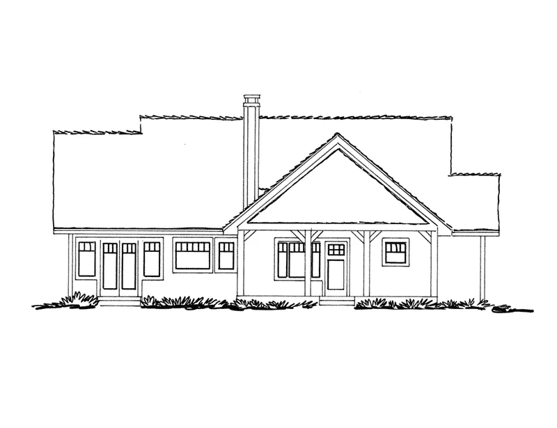 Mountain House Plan Rear Elevation - Cherokee Point Craftsman Home 163D-0003 - Search House Plans and More