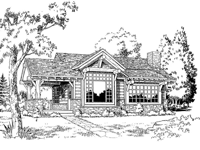 Country House Plan Front Image of House - Cub Creek Rustic Small Home 163D-0004 - Search House Plans and More