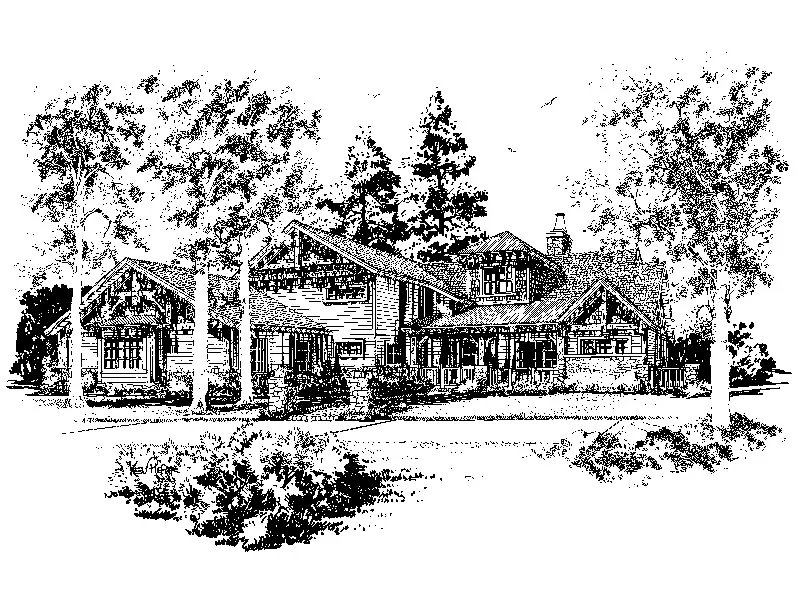Arts & Crafts House Plan Front Image of House - Deer Park Lane Rustic Home 163D-0005 - Search House Plans and More