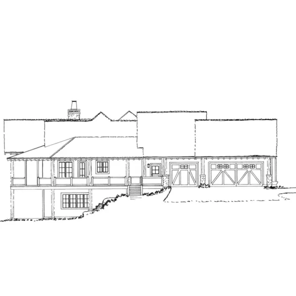 Log Cabin House Plan Left Elevation - Deer Park Lane Rustic Home 163D-0005 - Search House Plans and More