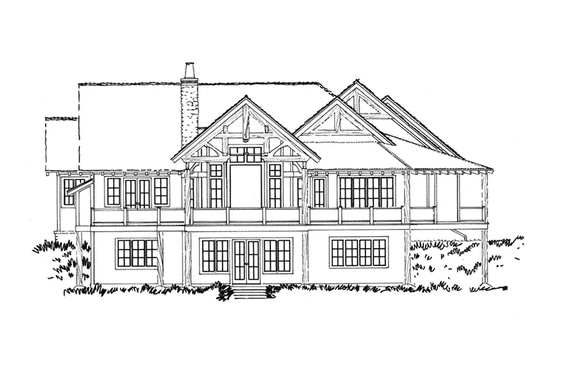 Country House Plan Rear Elevation - Deer Park Lane Rustic Home 163D-0005 - Search House Plans and More