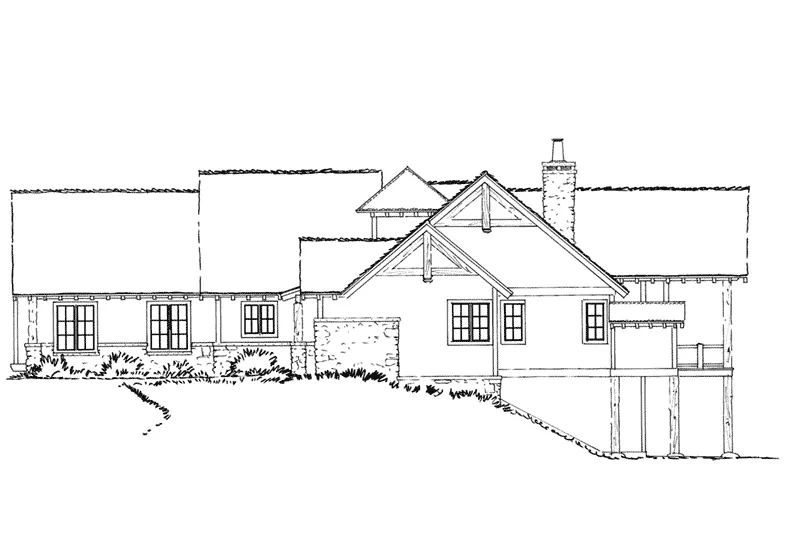 Country House Plan Right Elevation - Deer Park Lane Rustic Home 163D-0005 - Search House Plans and More