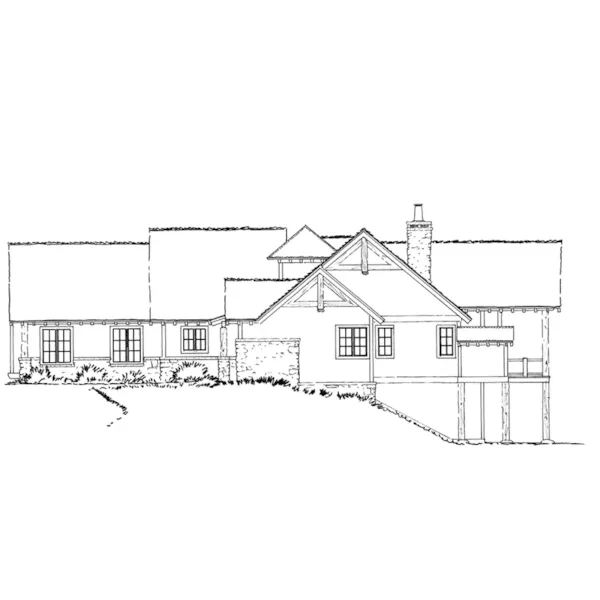 Log Cabin House Plan Right Elevation - Deer Park Lane Rustic Home 163D-0005 - Search House Plans and More