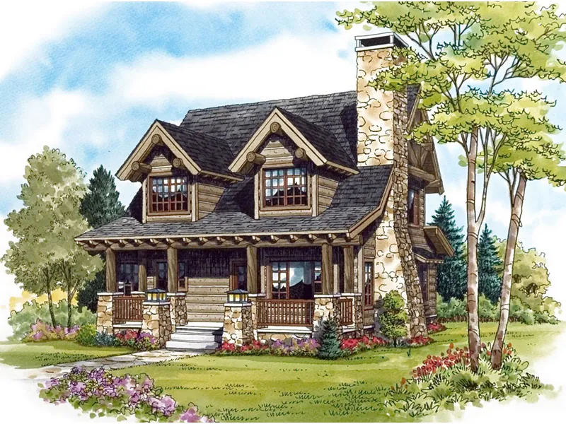 Country House Plan Front Image - Laramie Hill Log Cabin Home 163D-0006 - Shop House Plans and More