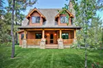 Log House Plan Front of Home - Laramie Hill Log Cabin Home 163D-0006 - Shop House Plans and More