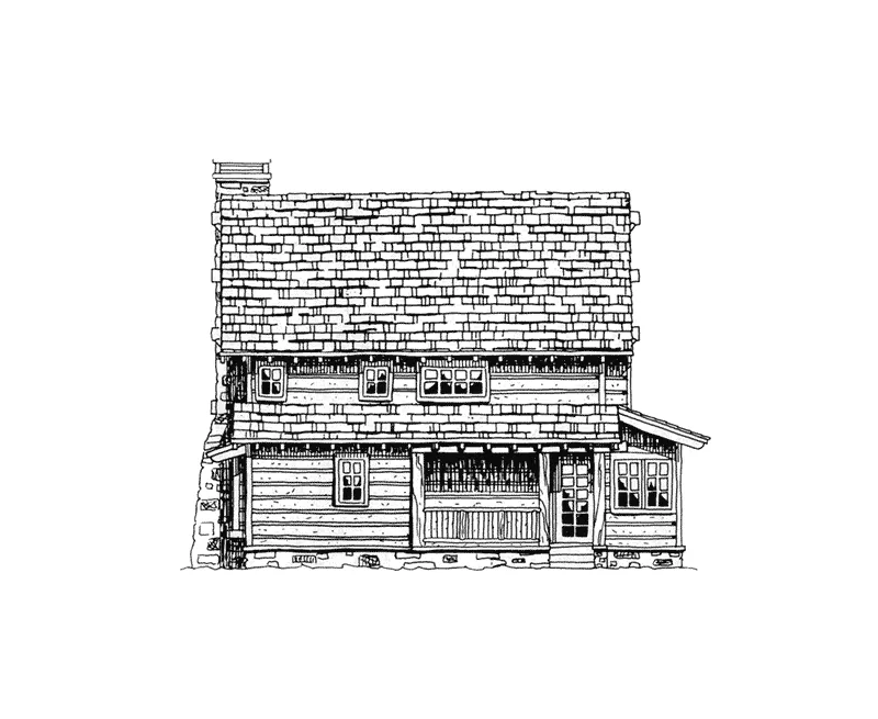 Country House Plan Rear Elevation - Laramie Hill Log Cabin Home 163D-0006 - Shop House Plans and More