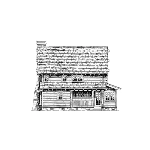 Mountain House Plan Rear Elevation - Laramie Hill Log Cabin Home 163D-0006 - Shop House Plans and More