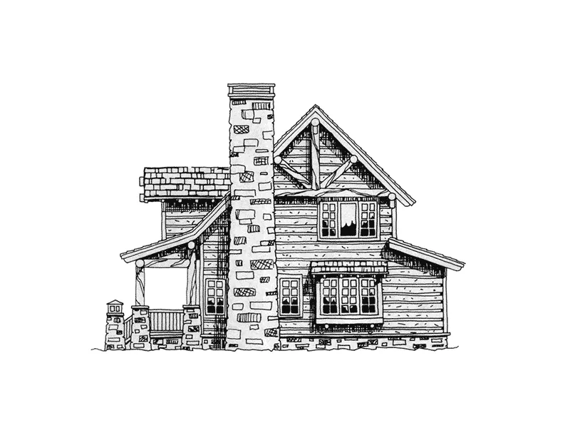 Country House Plan Right Elevation - Laramie Hill Log Cabin Home 163D-0006 - Shop House Plans and More
