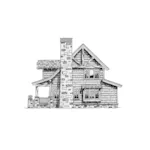 Mountain House Plan Right Elevation - Laramie Hill Log Cabin Home 163D-0006 - Shop House Plans and More