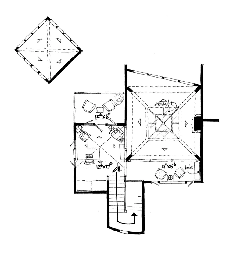 Rustic House Plan Second Floor - Oak Park Hill Modern Home 163D-0007 - Shop House Plans and More