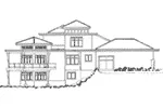 Waterfront House Plan Left Elevation - Oak Park Hill Modern Home 163D-0007 - Shop House Plans and More